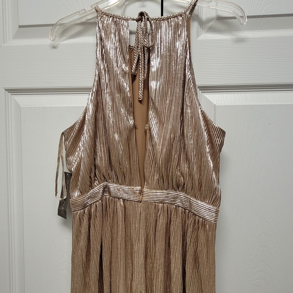 Eva Mendes for New York & Co Gold Metallic Maxi Dress - Picture 8 of 10
